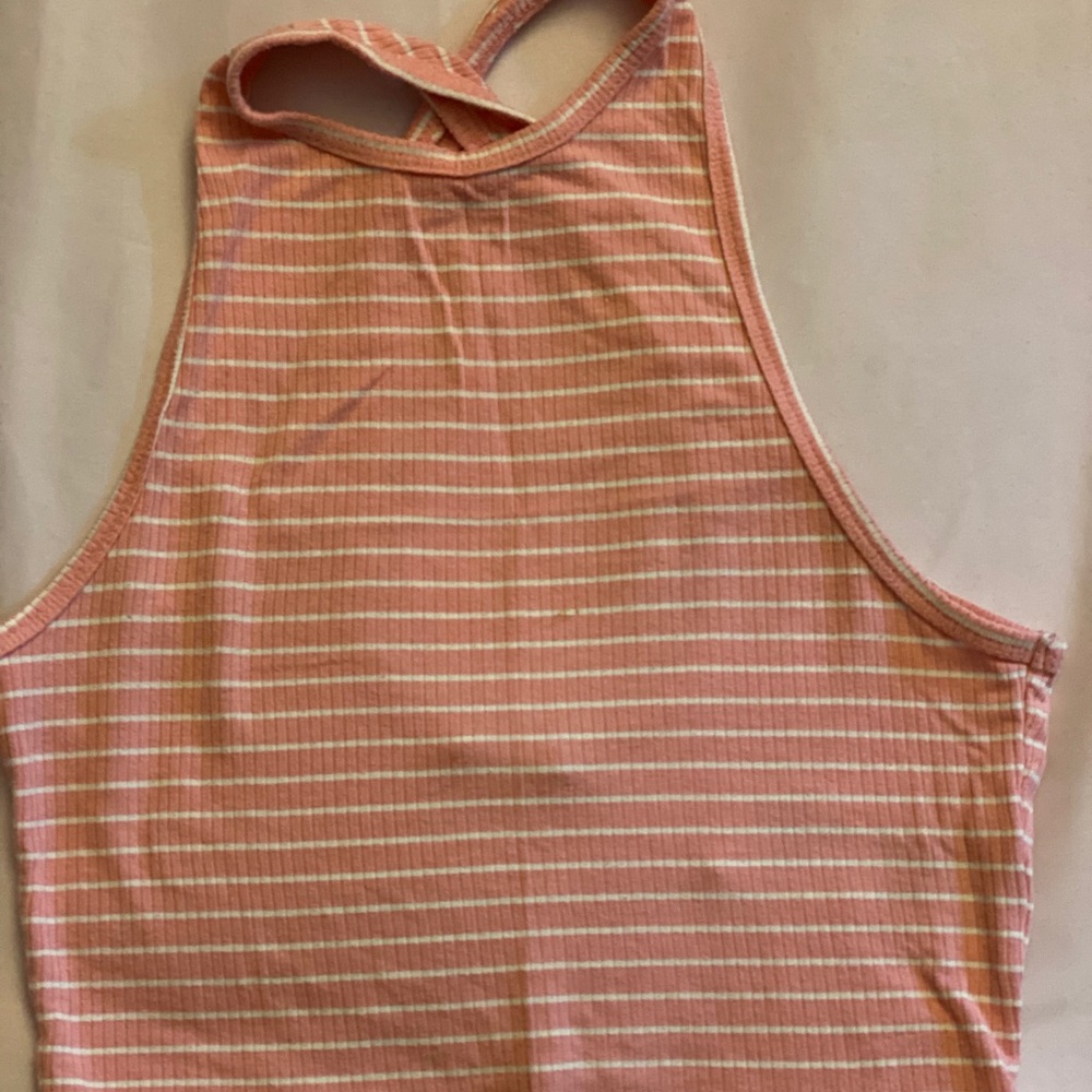 pink and white stripe shirt